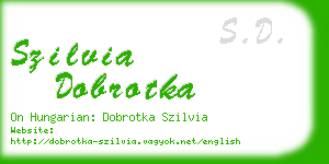 szilvia dobrotka business card